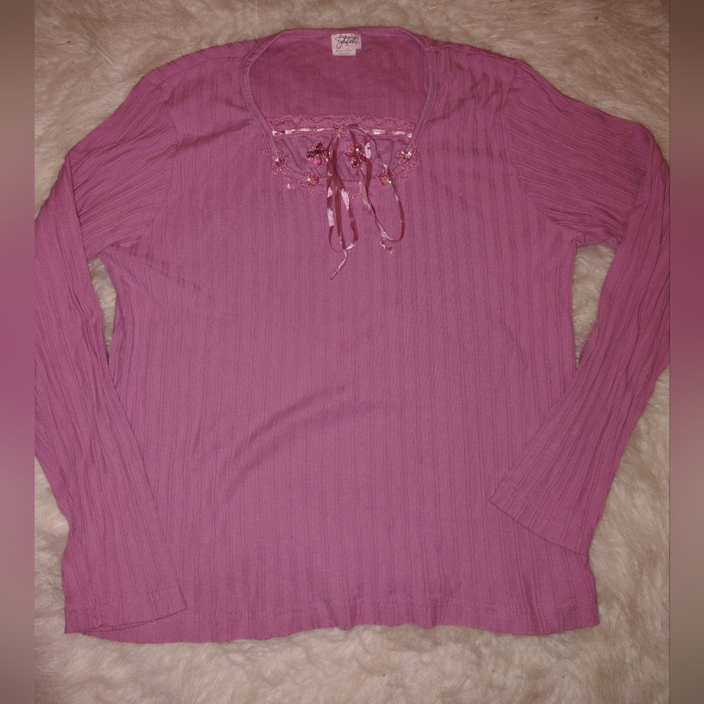 Vintage Pink Adrian Delafield Long Sleeve Top